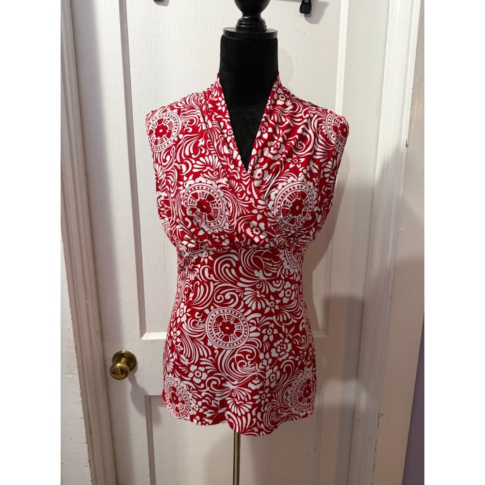 CKW Crew Knitwear Red Printed Tank‎ Top in S